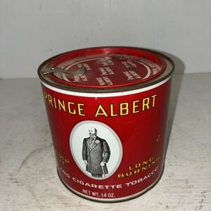Vintage Prince Albert Crimp Cut Tobacco Tin 14oz Empty 5" Tall